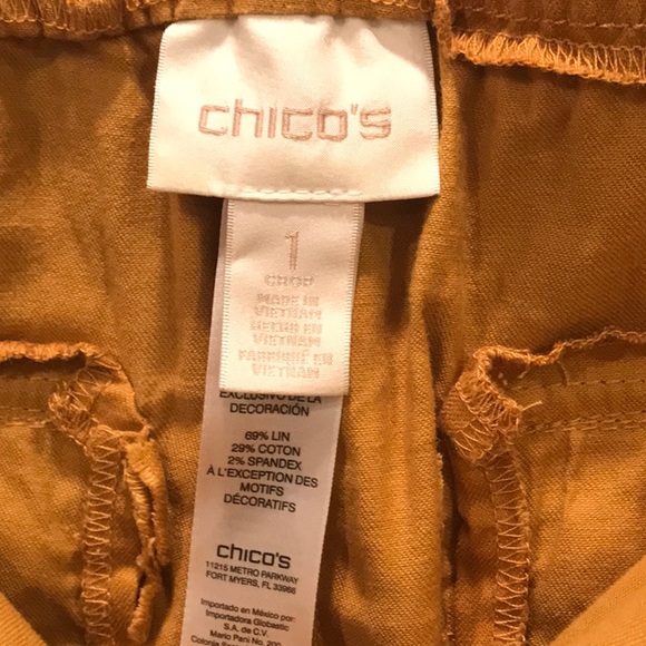 Chicos mustard linen and cotton crop size 1 - Picture 4 of 6
